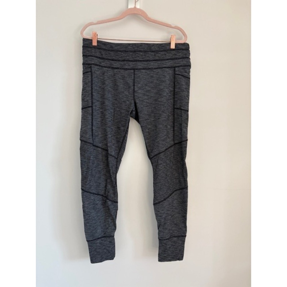 Athleta Womens XL Gray Space Dye High Waisted Pocket Leggings Heathered Charcoal